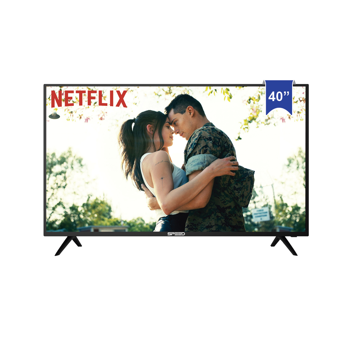 TELEVISOR SPEED 40" STVLEDK40SDL + RACK MOVEL MAX QUARTZO NOGUEIRA + PIPOQUERA MONDIAL ROJO PP-03