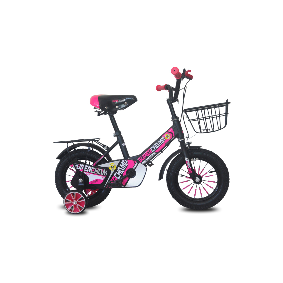 BICICLETA S.CHAMP NEW ROCKET 12" NEGRO/ROSA