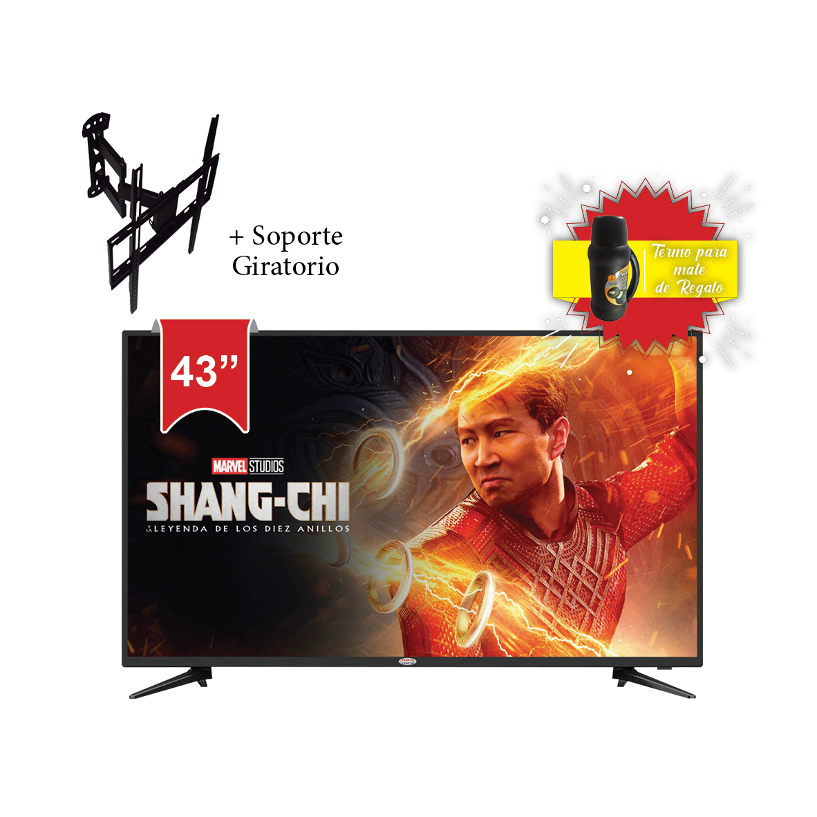 COMBO TELEVISOR RDC 43S + SOPORTE RG MG-AM + TERMO ATOM NEGRO