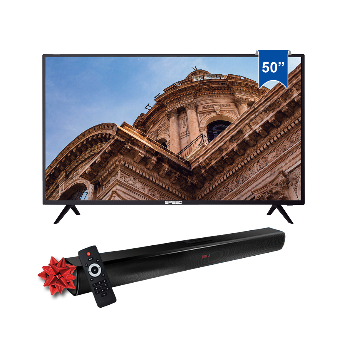 TELEVISOR SPEED SMART 50" + REGALO BARRA DE SONIDO QUICK