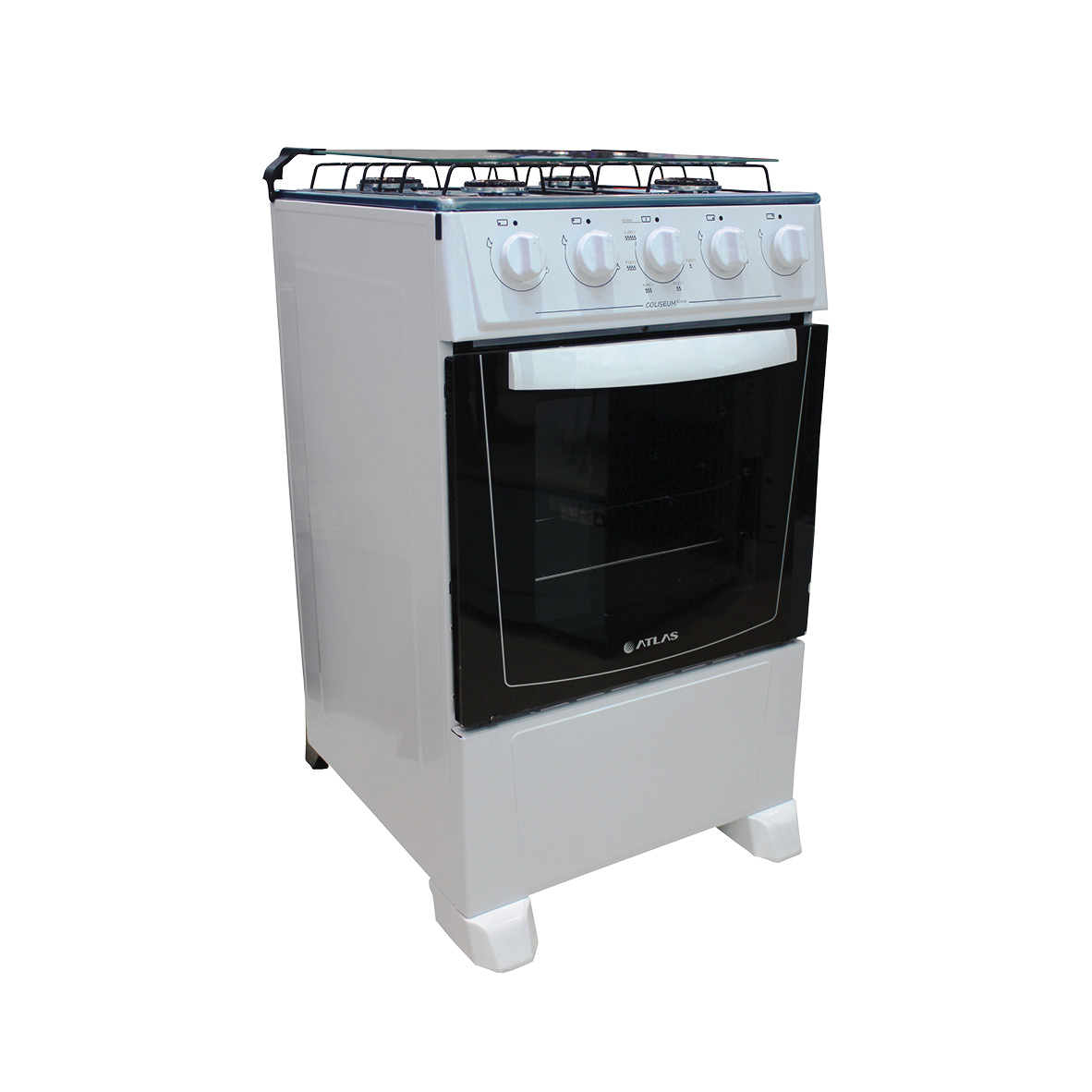 COCINA ATLAS 4H COLISEUM BL + KIT MOVEL MAGAZIN 120 CA/RU + GRILL MONDIAL G-15 + BALANZA CONSUMER