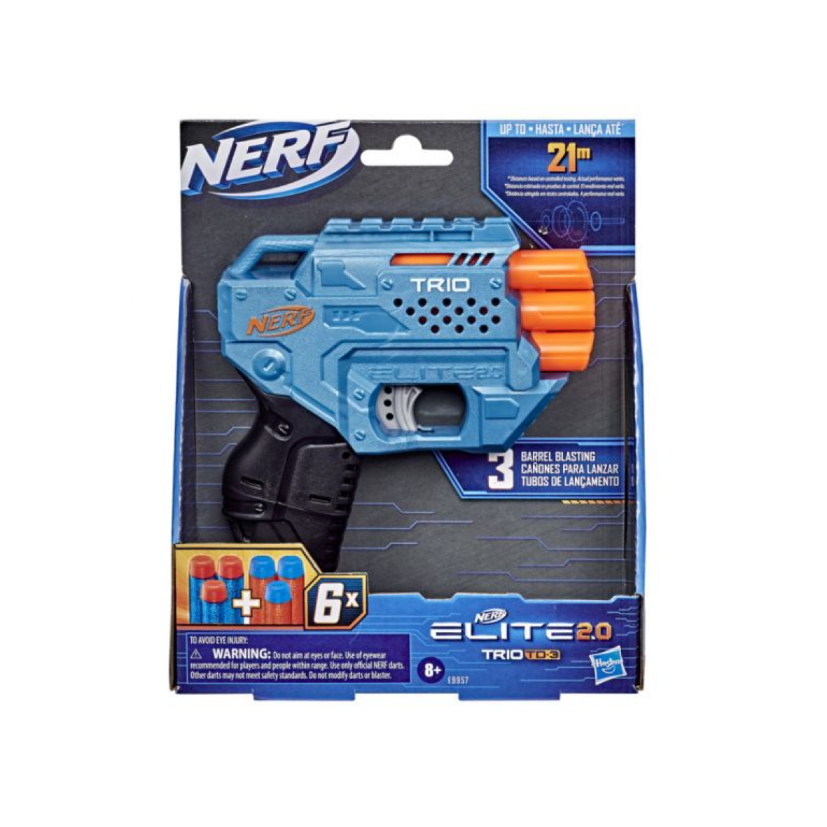 PISTOLA HASBRO NERF ELITE TRIO 2.0 TD 3 002-E9957