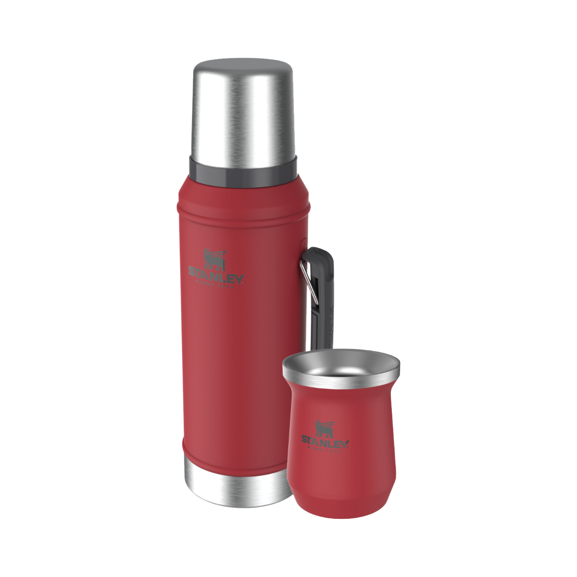 COMBO TERMO MATE STANLEY ROJO 940ML+GUAMPA STANLEY ROJO