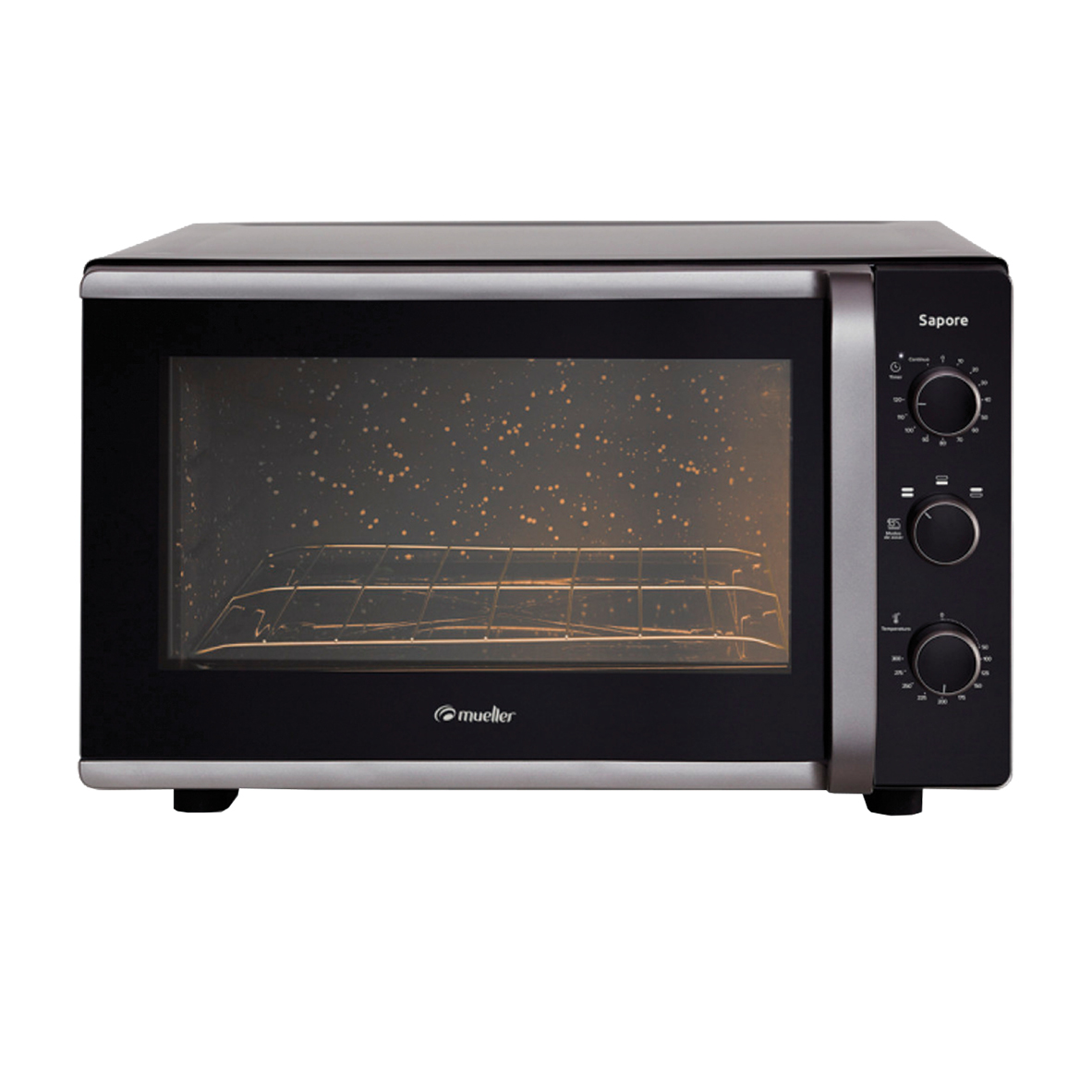 HORNO MUELLER SAPORE 44LTS NEGRO C/LUZ
