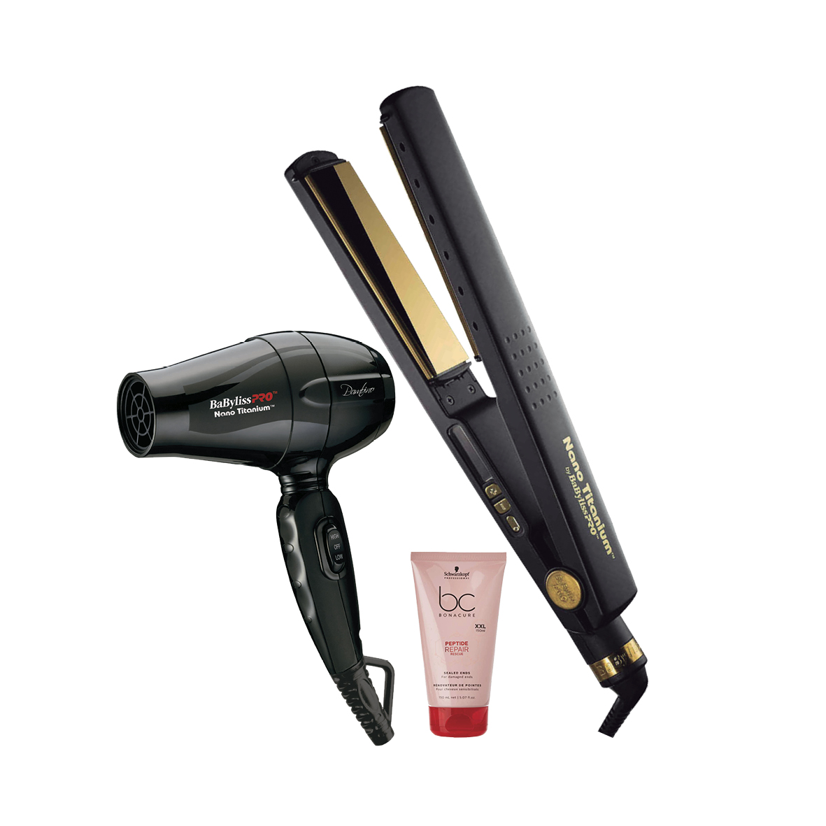 COMBO PLANCHITA BABYLISS GRAFITO 4093+REGALO SEC. BAMBINO MINI 2757+CREMA BONACURE PRR