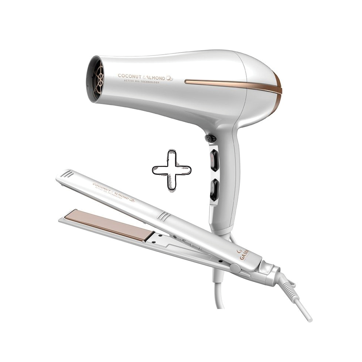 COMBO GAMA SECADOR + PLANCHITA ELEGANCE COCO Y ALMEND 928-3671