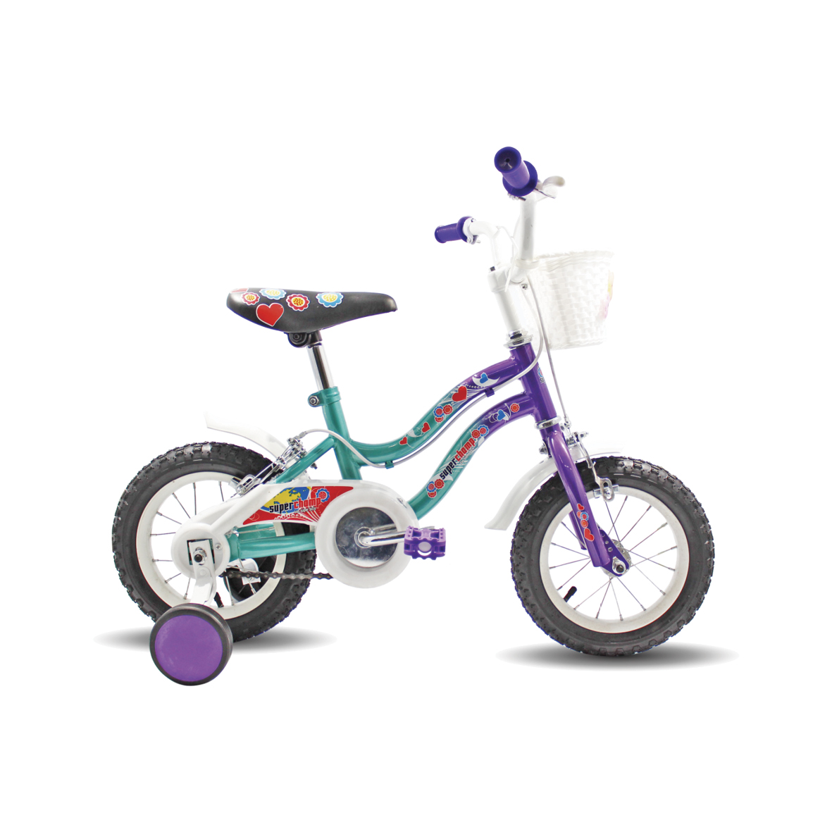 BICICLETA S.CHAMP BMX 12" 1213 TURQUESA/LILA