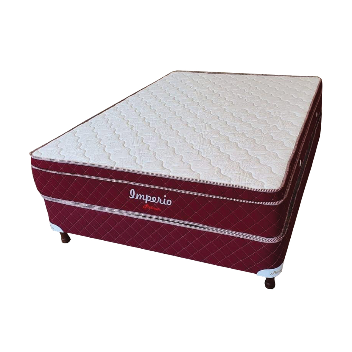 BASE + COLCHON PRINCE IMPERIO 1.60X2.00 BORDO