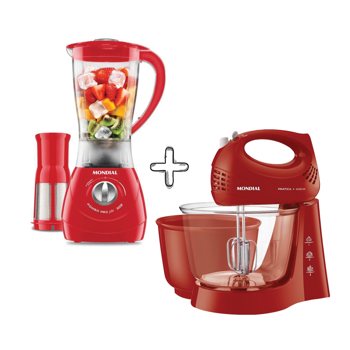 COMBO MONDIAL BATIDORA B-45R + LICUADORA L77