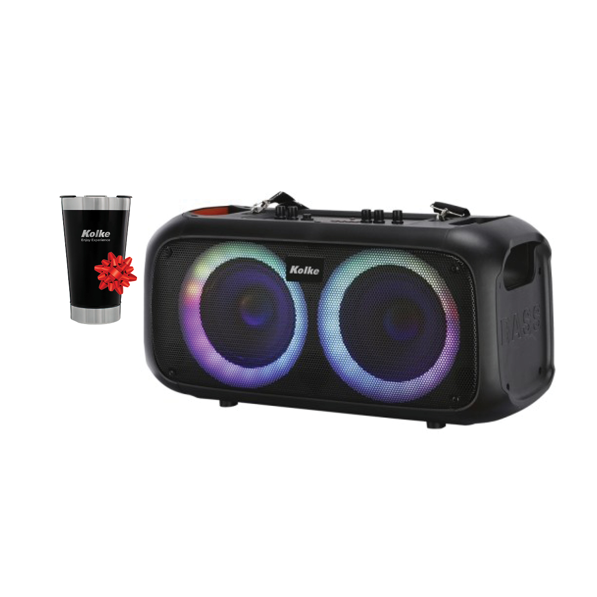 PARLANTE KOLKE INALAMBRICO PARTY 6.5" DUAL KPB-515+ REGALO VASO TERMICO
