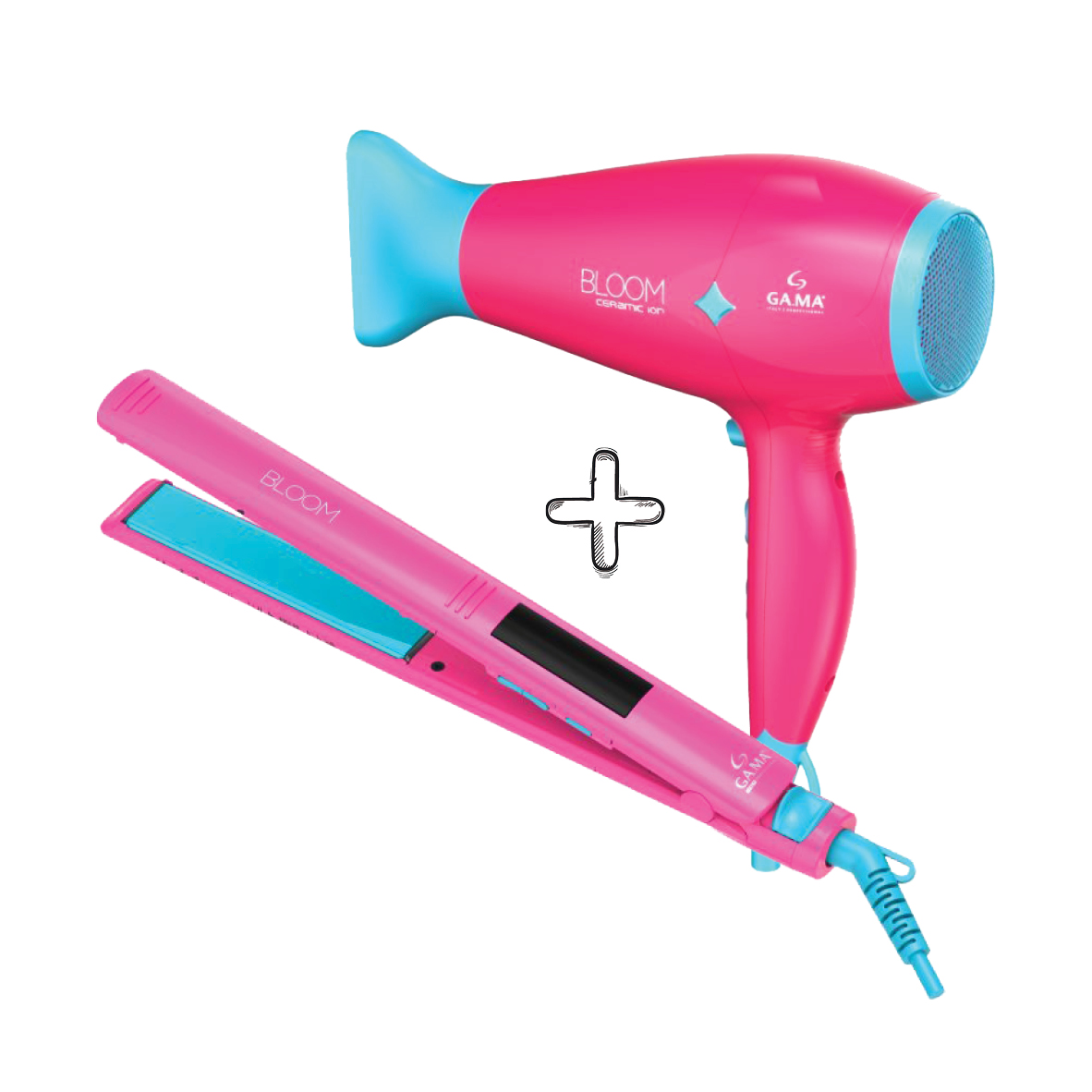 COMBO GAMA PLANCHITA+SECADOR BLOOM ROSA 900-7119