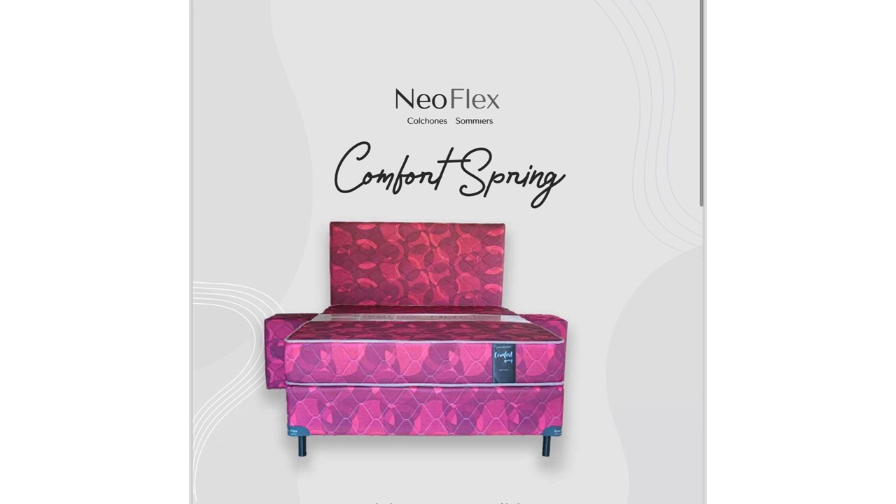 SOMIER COMPLETO NEO FLEX CONFORT SPRING 1,40X1,90 ROSADO