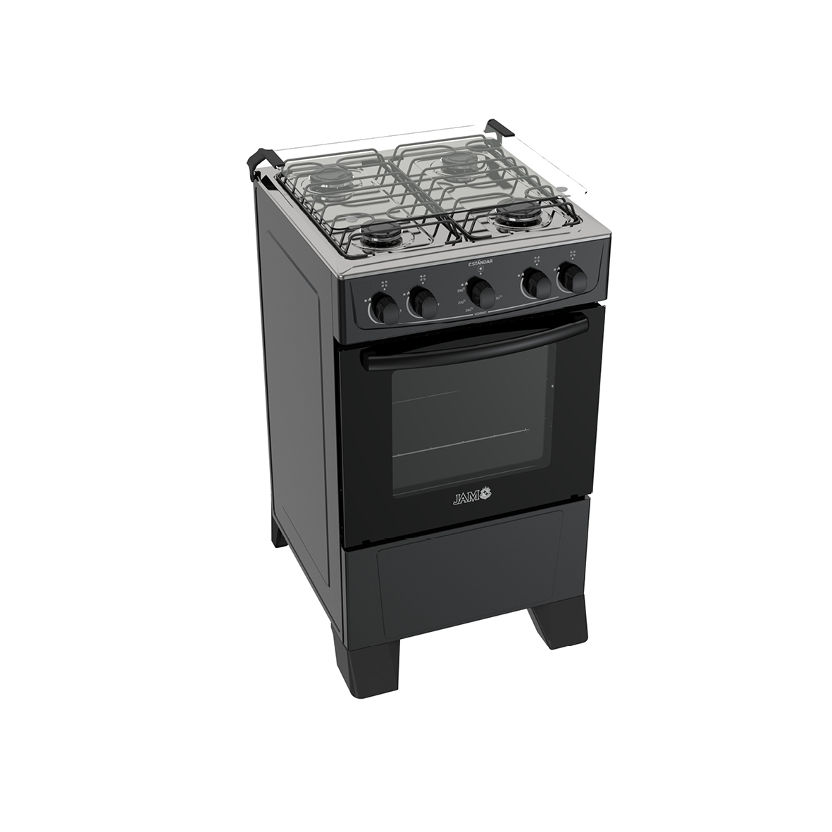 COCINA JAM COLISEUM ESTANDAR 4H.NEGRO