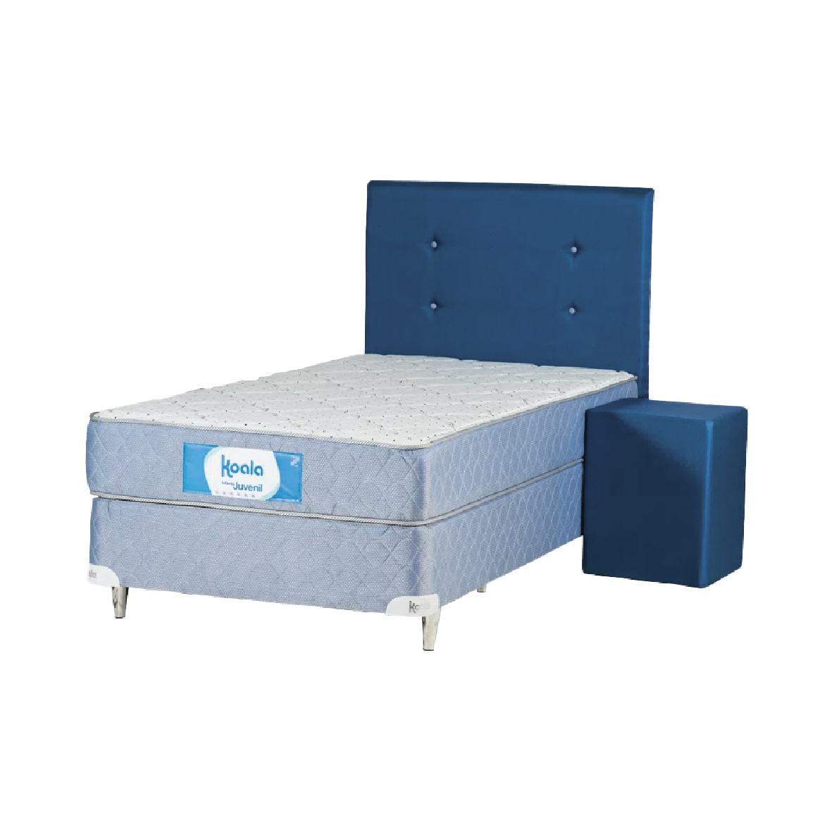 SOMIER COMPLETO KOALA JUVENIL 120 CM X 190 CM AZUL