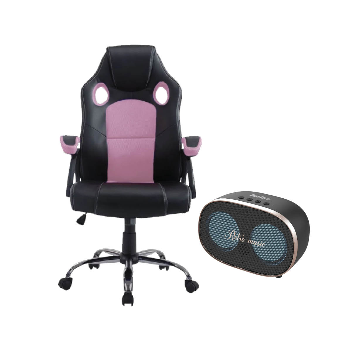 SILLA GAMER LEVEL-GAIA PINK+ REGALO PARLANTE VINTAGE KPM-517