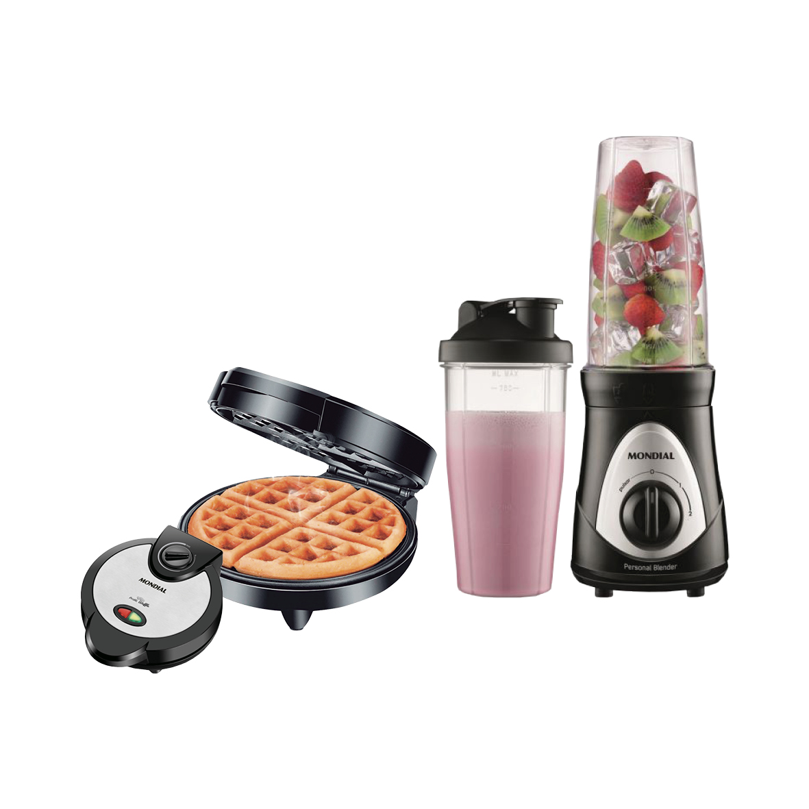 COMBO MONDIAL LICUADORA BLENDER DG-01 + WAFLERA GW-01