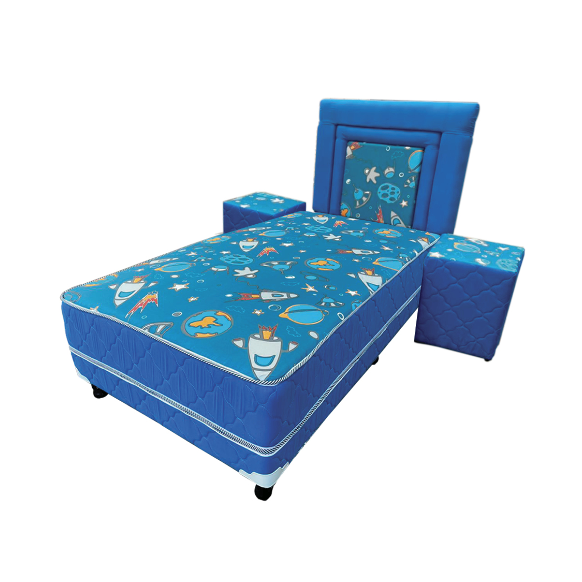 SOMIER COMPLETO INMAPOL FRANCES 1.00 X 1.90 AZUL