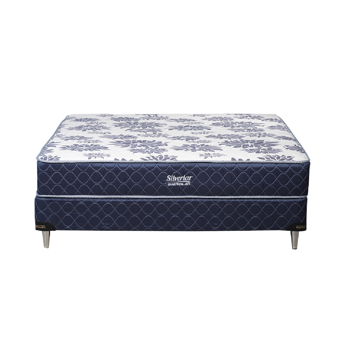 BASE + COLCHON SUEÑOLAR SILVERLAR 1.60X2.00 AZUL