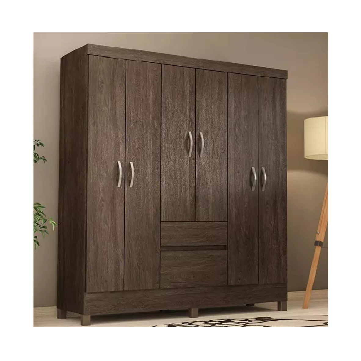 ROPERO MOVEL MAX FLASH 6 PUERTAS EBANO