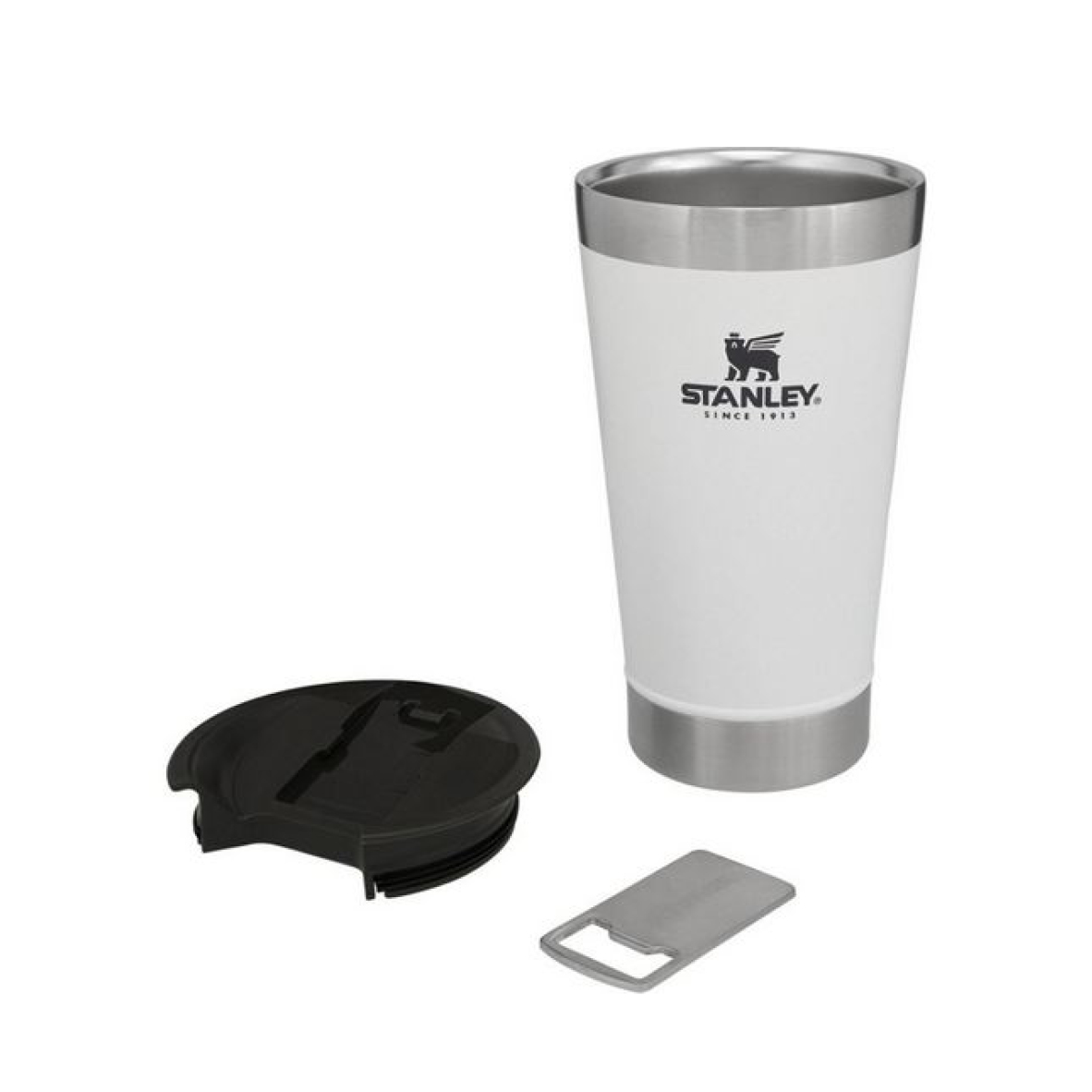 VASO CERVECERO STANLEY 8428 BLANCO C/ TAPA