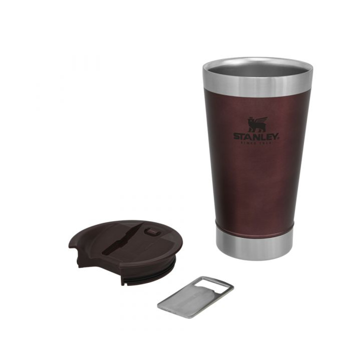 VASO CERVECERO STANLEY BORDO 5235 C/TAPA