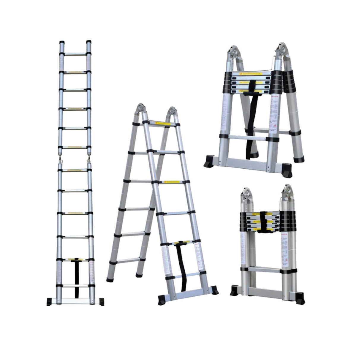 ESCALERA CONSUMER TELESCOPICA 3 EN 1 3.8 MTS ALUMINIO