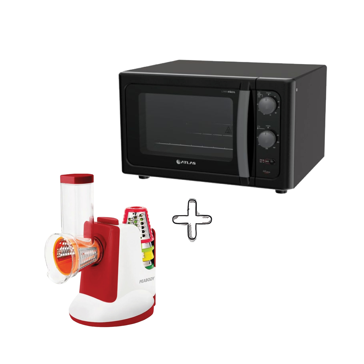 HORNO ATLAS 44L. NEGRO 977 + RALLADOR PEABODY SM-326R