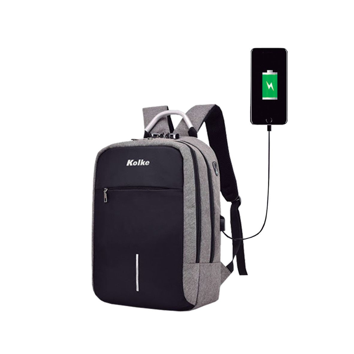 MOCHILA KOLKE KVM-338 C/ CANDADO GRIS