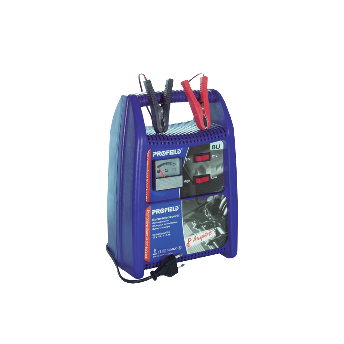 CARGADOR PROFIELD P/BATERIA  PR 8A 6/12V 220V.