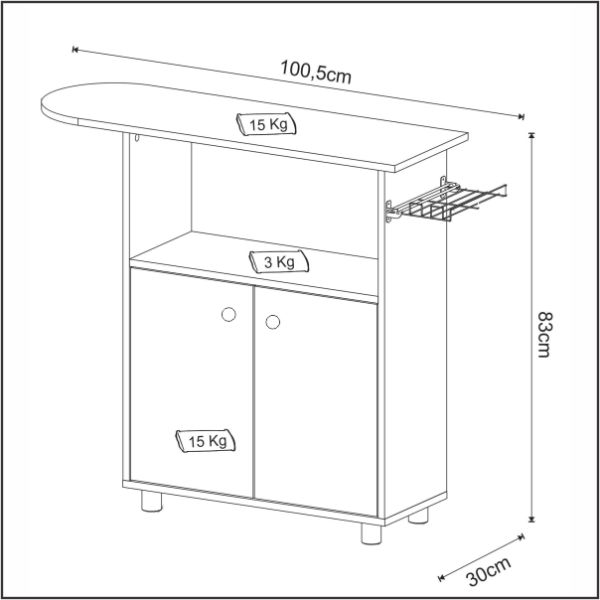 MESA PLANCHAR ALTEZZA RUSTICO FERIA
