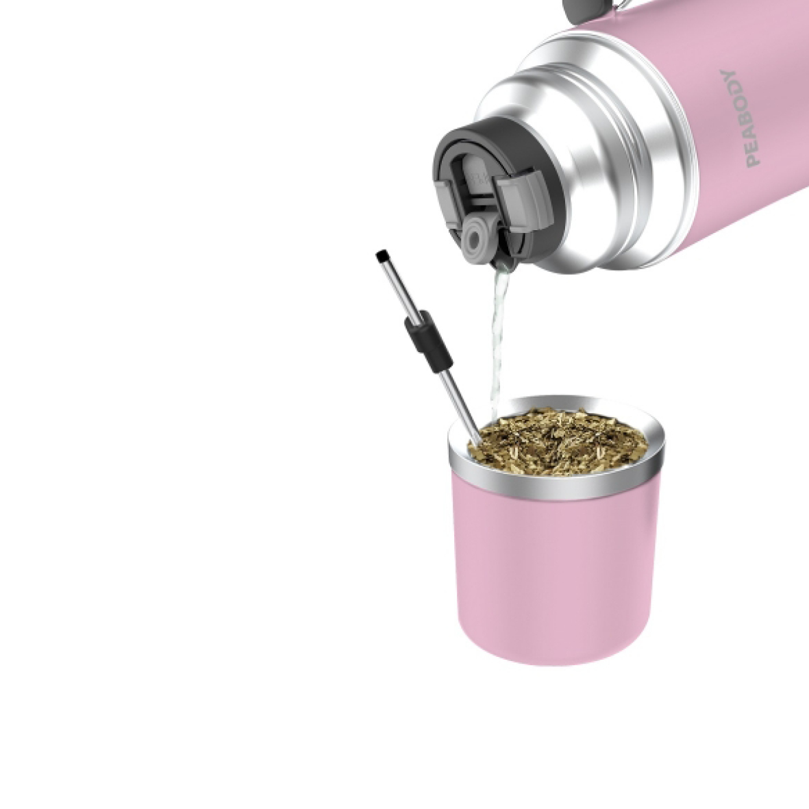 TERMO PEABODY PE-ET1000P ELECTRICO ROSA + REGALO YERBA MATE + VAUCHER