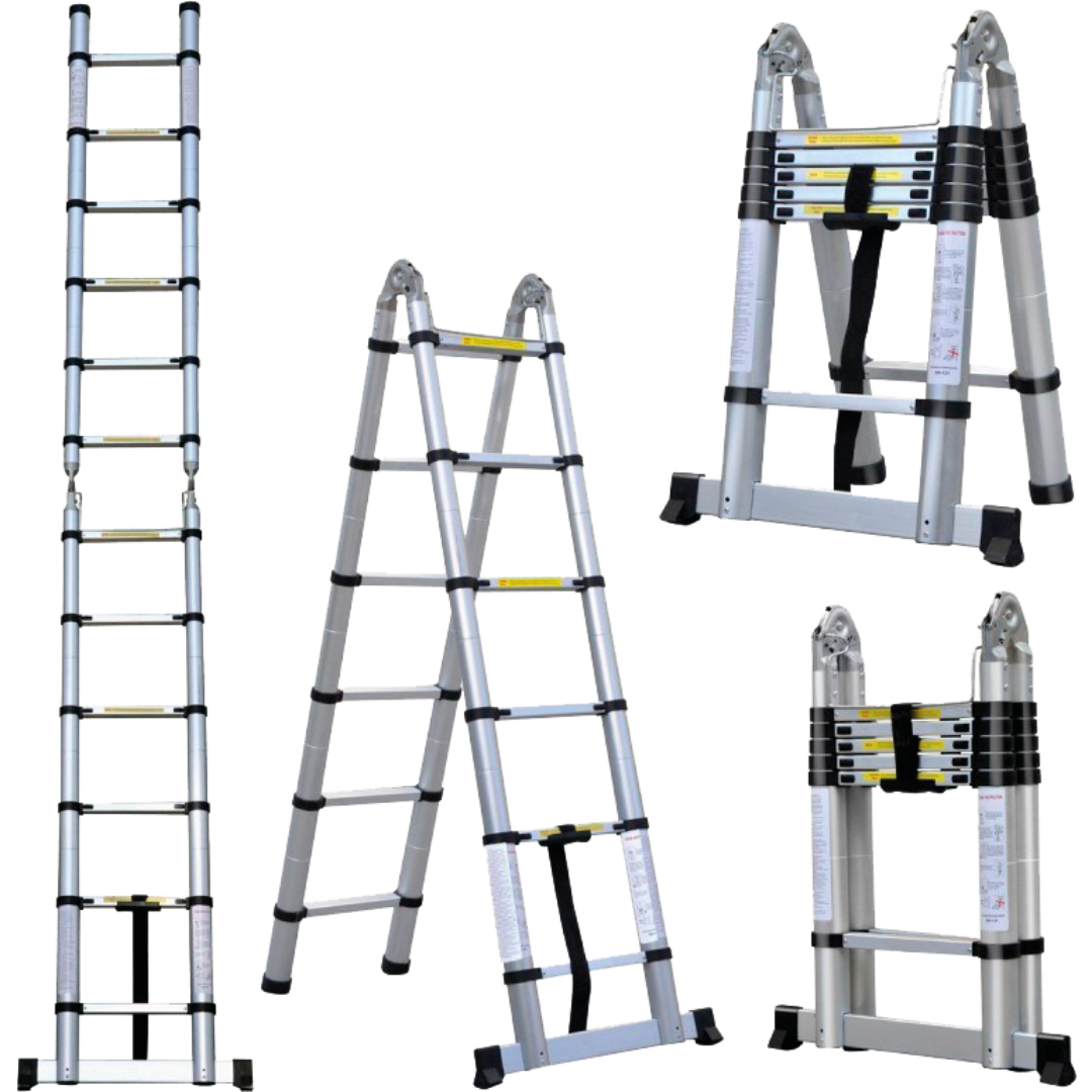 ESCALERA CONSUMER TELESCOPICA 3 EN 1 3.8 MTS ALUMINIO