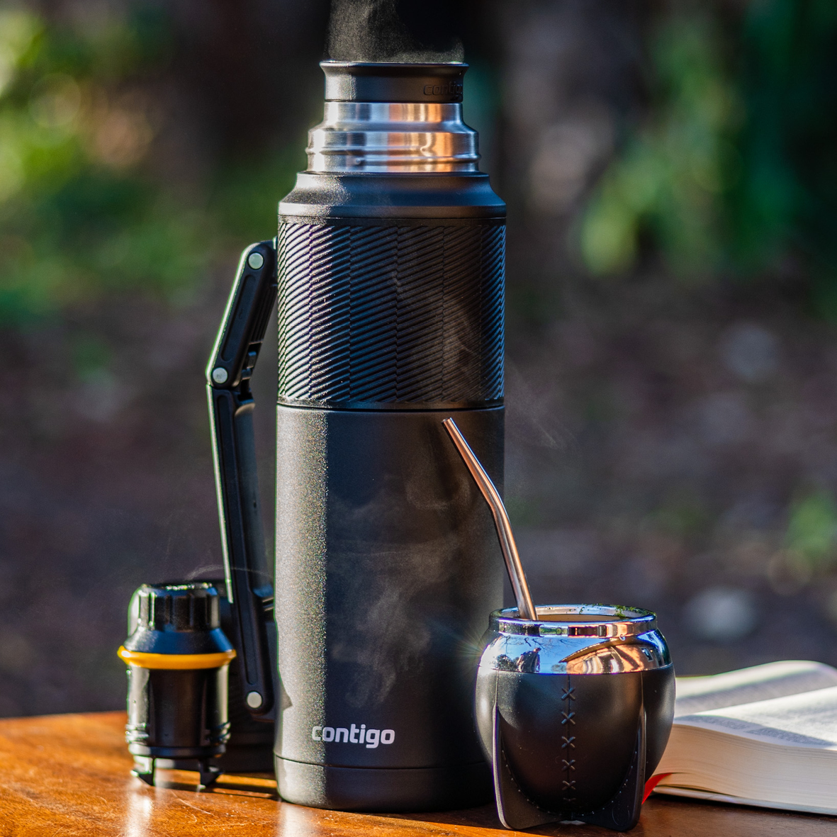 COMBO MATERO CONTIGO NEGRO MATE+CAJA DE REGALO