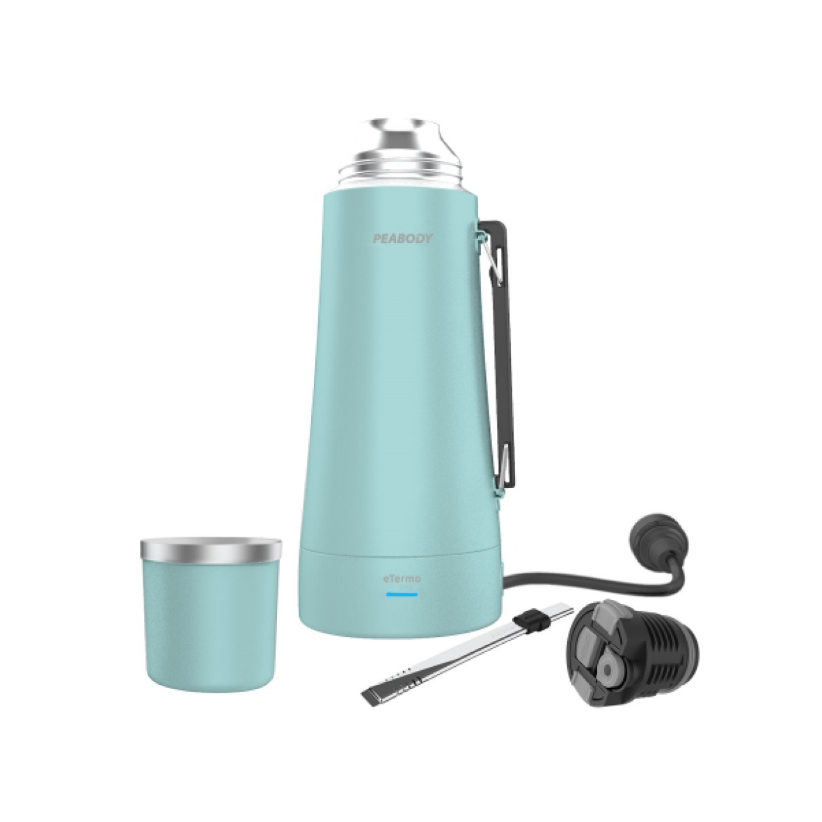TERMO PEABODY PE-ET1000C ELECTRICO CELESTE + REGALO YERBA MATE