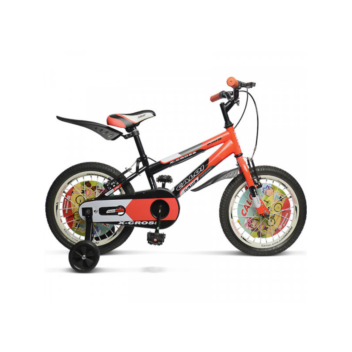 BICICLETA CALOI X-CROSS 12" NARANJA Y NEGRO