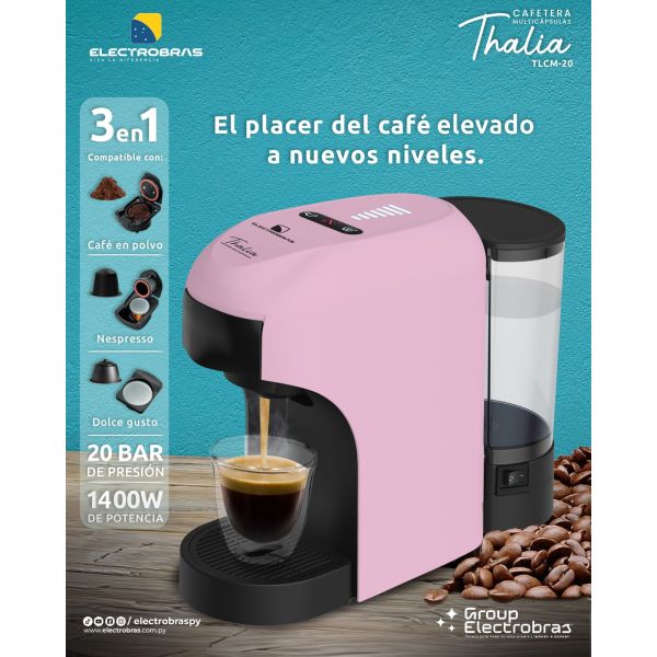 CAFETERA ELECTROBRAS MULTICAPSULAS 3 EN 1 THALIA
