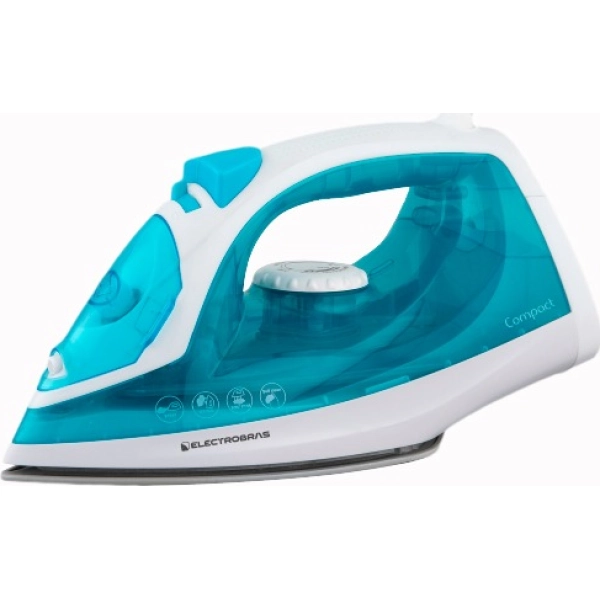 PLANCHA A VAPOR ELECTROBRAS COMPACT TEFLON ANTIADERENTE 1200 WATTS EBPV-10