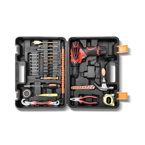 KIT HERRAMIENTAS MULTILASER HO073 12V BIV. + ACC. ROJO 37PZS