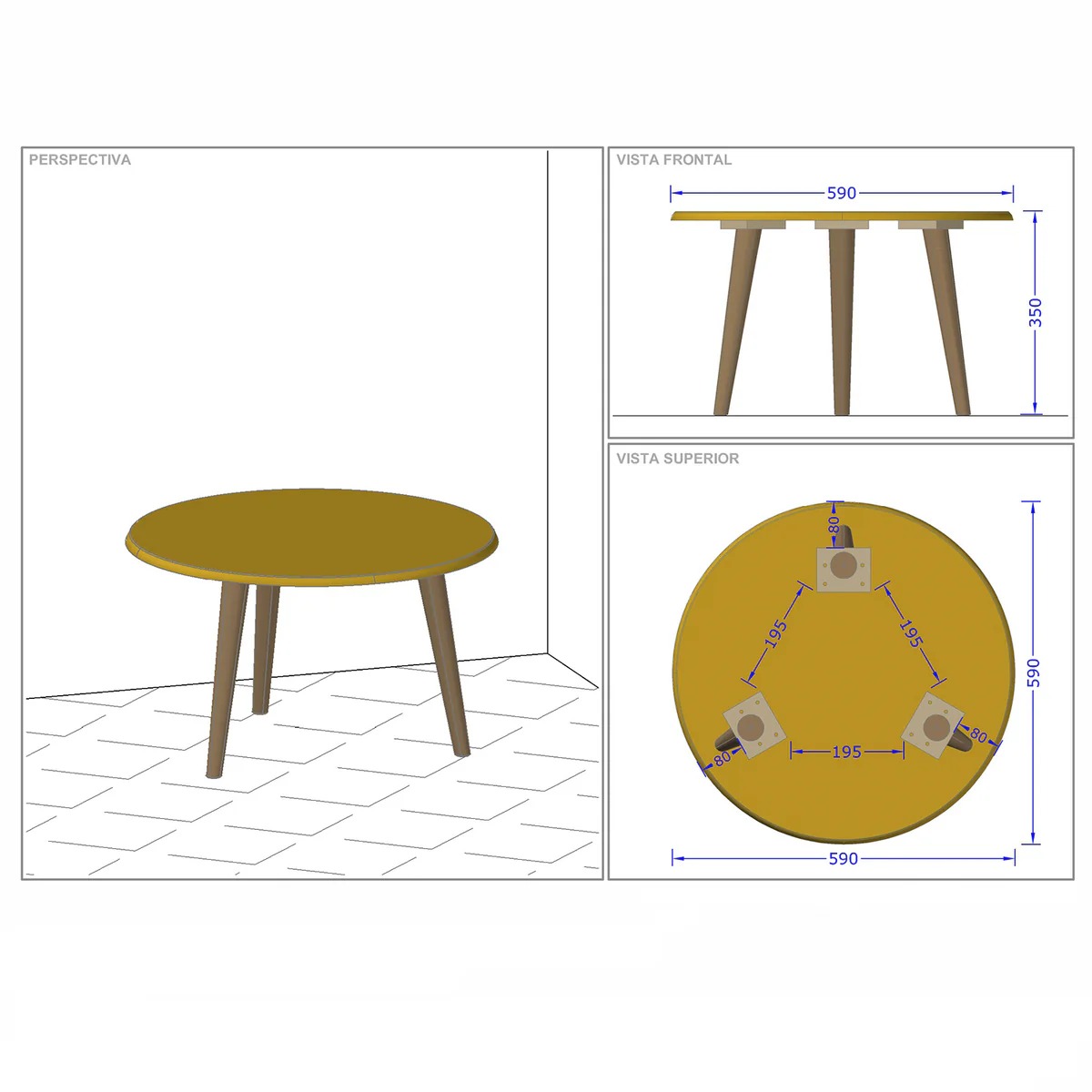 MESA CENTRO HOGA PY BRILHANTE TITANIUM