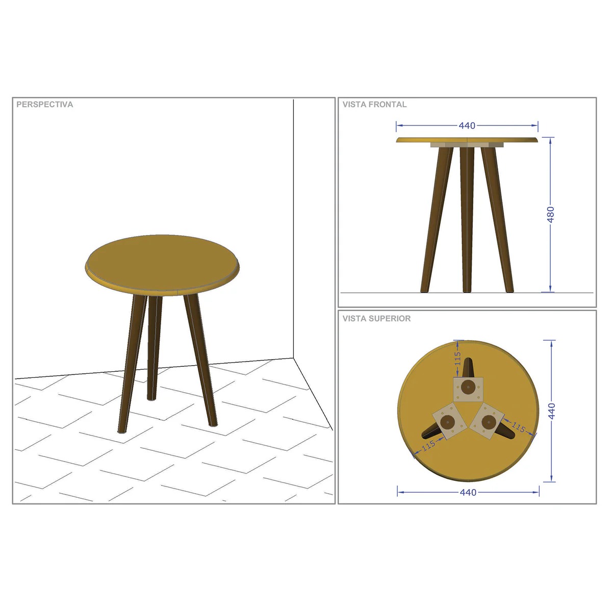 MESA LATERAL HOGA PY BRILHANTE TITANIUM