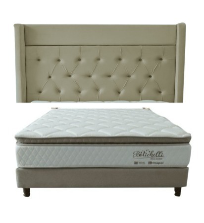 SOMIER INMAPOL BOTICHELLI VISCO 1.60 X 2.00 BEIGE +  CABECERA INMAPOL MONALISA 1,60 BEIGE