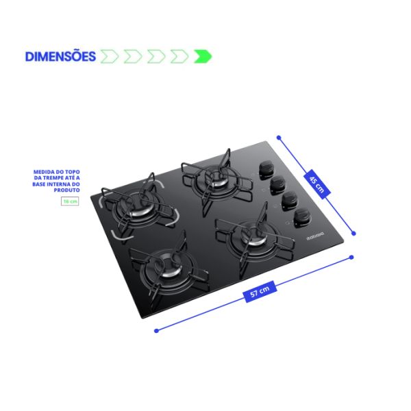 COCINA ANAFE COOKTOP ITATIAIA ESSENCIAL - 4Q ESS-4