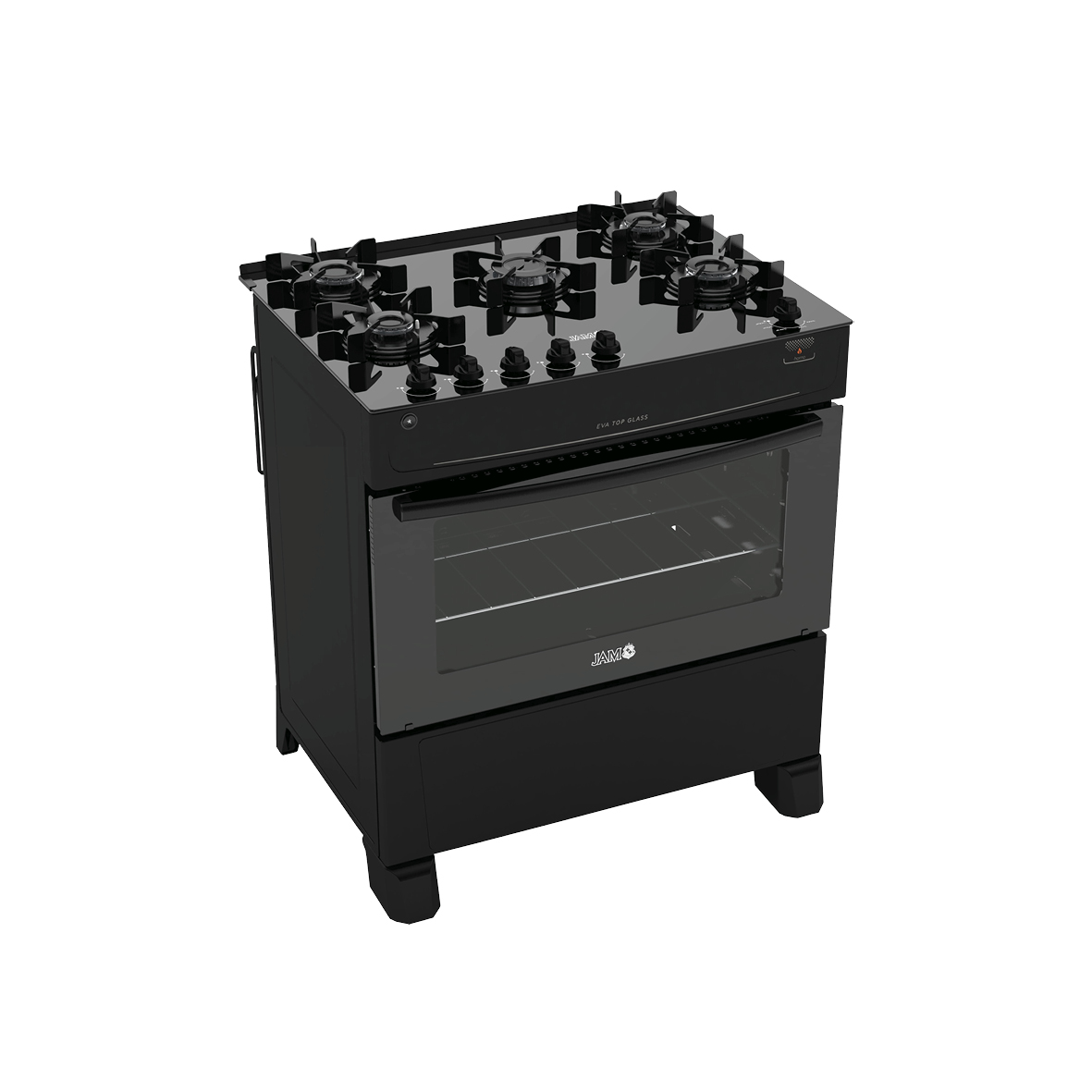 COCINA JAM EVA TOP GLASS 5H.NEGRO