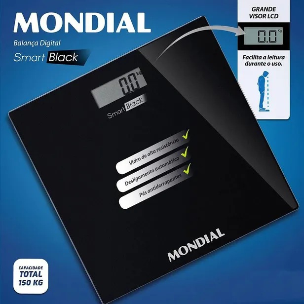 BALANZA MONDIAL DIGITAL SMART BLACK 150KG BL-05