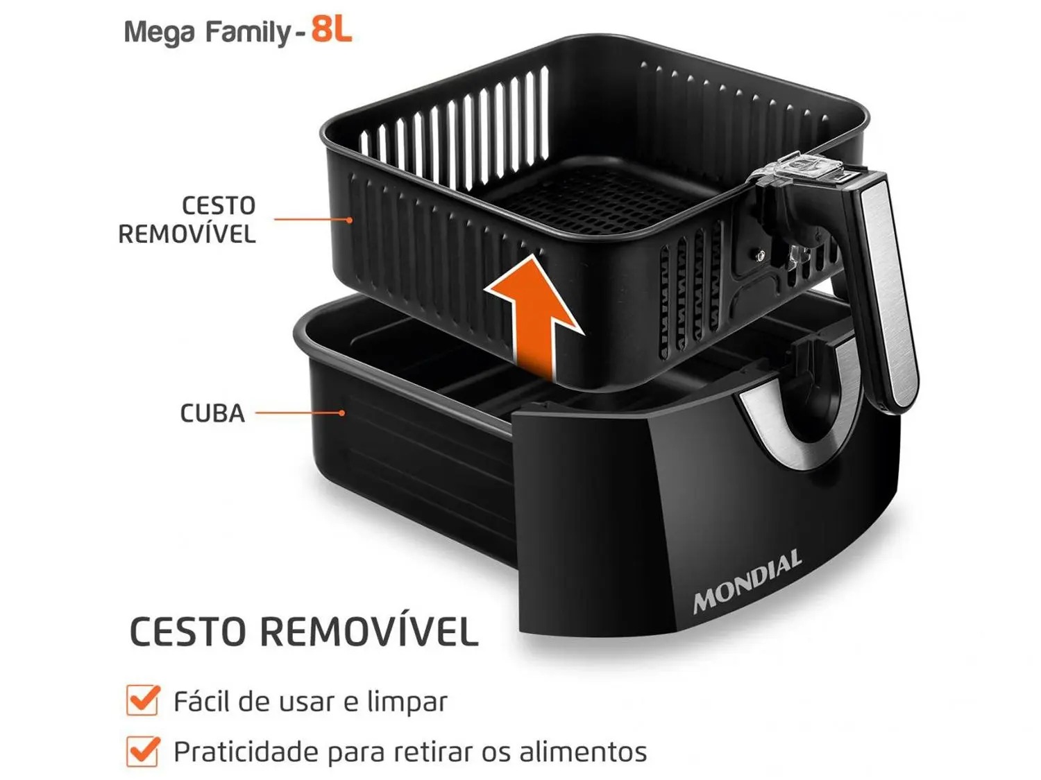 AIR FRYER MONDIAL 8L AFN-80-BI
