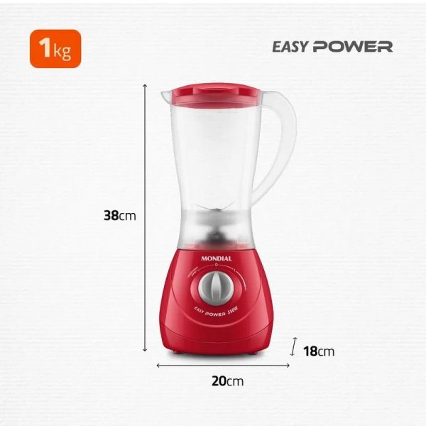LICUADORA MONDIAL EASY POWER RED L-550R 220V