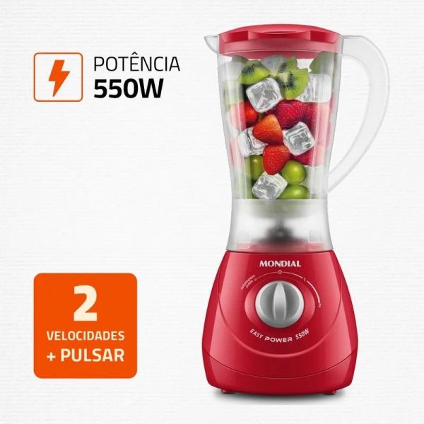 LICUADORA MONDIAL EASY POWER RED L-550R 220V