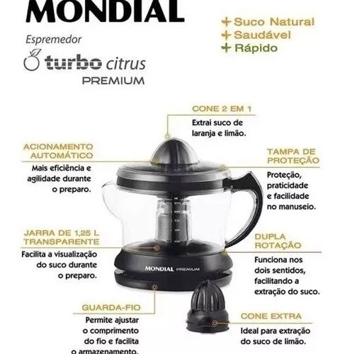 EXPRIMIDORA MONDIAL MOD.E-02 NEGRO