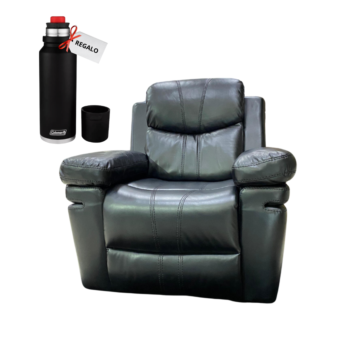 POLTRONA RECLINABLE MOVEL MAX NEGRO+TERMO MATE COLEMAN NEGRO DE REGALO