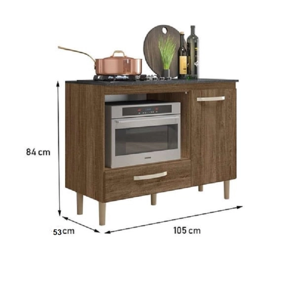 COCINA FIT C/BALCON MOVEL AMENDOA/AREZZO RUST FERIA